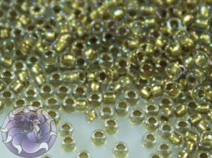 5г Бісер TOHO 15/0 Inside-Color Crystal/Gold-Lined TR-15-262