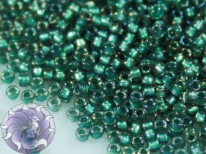 5г Бісер TOHO 15/0 Inside-Color Crystal/Prairie Green-Lined TR-15-270
