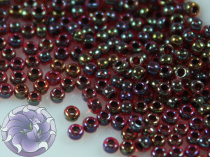 5г Бісер TOHO 15/0 Inside-Color Rainbow Ruby/Jet-Lined TR-15-400