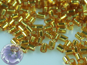 TOHO Стеклярус 5г - Bugle #0 (2mm) : Silver-Lined Topaz TB-00-22C