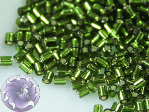 TOHO Стеклярус 5г - Bugle #0 (2mm) : Silver-Lined Olivine TB-00-37