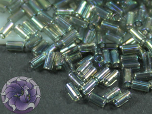 TOHO Стеклярус 5г - Bugle #1 (3mm) : Transparent-Rainbow Gray TB-01-176B