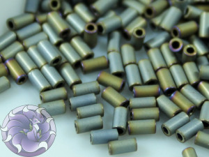 TOHO Стеклярус 5г - Bugle #1 (3mm) : Matte Color Iris - Gray TB-01-613