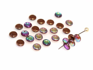 LENTILS 6 MM CRYSTAL COPPER RAINBOW