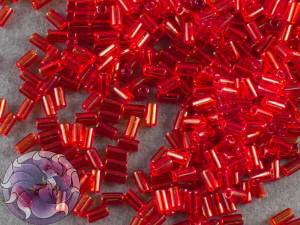 Стеклярус TOHO bugle #1 3мм Transparent Siam Ruby