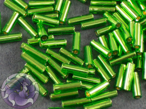 Стеклярус TOHO bugle #2 6мм Silver-Lined Peridot
