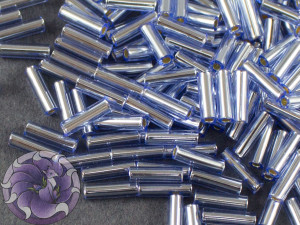 Стеклярус TOHO bugle #2 6мм Silver-Lined Lt Sapphire