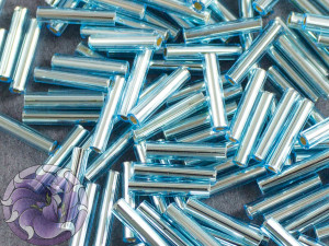 Стеклярус TOHO bugle #3 9мм Silver-Lined Aquamarine