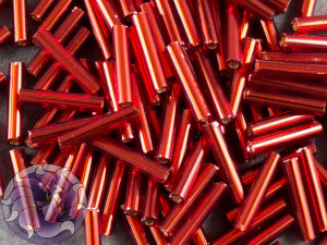 Стеклярус TOHO bugle #3 9мм Silver-Lined Ruby
