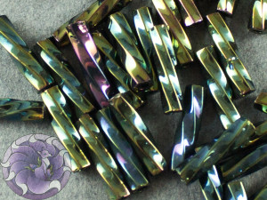Стеклярус TOHO Twisted Bugle #3 9мм Green/Brown