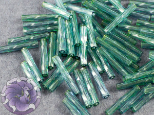 Стеклярус кручений 2*12мм Miyuki Twisted Dyed Transparent Seafoam