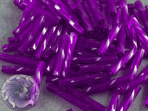 Стеклярус кручений 2*12мм Miyuki Dyed Transparent Dark Purple