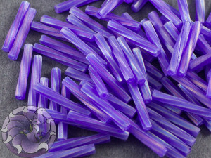 Стеклярус кручений 2*12мм Miyuki Matte Transparent Cobalt AB