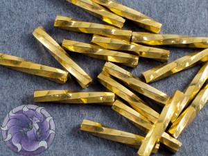 Стеклярус кручений 2*12мм Miyuki Twisted 24kt Gold Plated