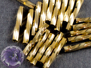Стеклярус кручений 2*12мм Miyuki Twisted 24kt Gold Light Plated