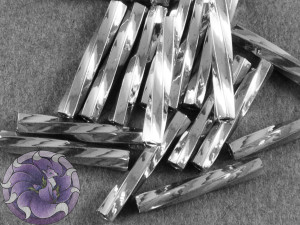Стеклярус кручений 2*12мм Miyuki Palladium Plated
