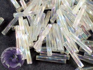 Стеклярус кручений 2,7*12мм Miyuki Crystal AB