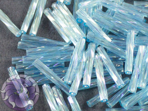 Стеклярус кручений 2*12мм Miyuki Transparent Aqua AB