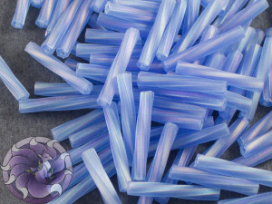 Стеклярус кручений 2*12мм Miyuki Matte Transparent Sapphire AB