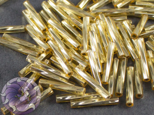 Стеклярус кручений 2*12мм Miyuki Silverlined Gold