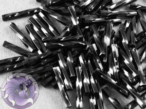 TW2012-401 Бісер 5г Miyuki стеклярус кручений, Розмір 20х12мм, Колір Black 