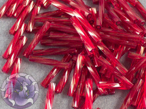Стеклярус кручений 2*12мм Miyuki Dyed Transparent Cranberry