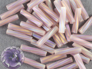 Стеклярус кручений 2.7*12мм Miyuki Transparent Smoky Amethyst AB
