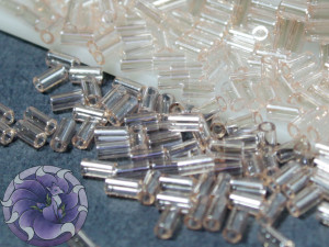 Стеклярус 5г TOHO bugle #1 3мм Transparent-Lustered Rosaline