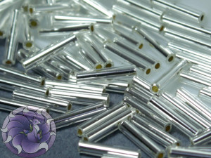 Стеклярус TOHO bugle #3 9мм Silver-Lined Crystal 