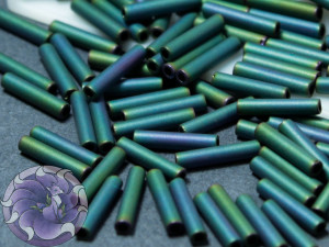 Стеклярус TOHO bugle #3 9мм Matte Color Iris - Teal