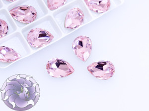 Кристали скло К9 Крапля 14х10мм колір Light Rose