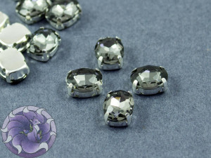 Кристал у срібній оправі Овал 10x8мм Black Diamond