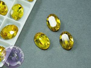 Кристал К9 Овал 14х10мм Колір Light Topaz
