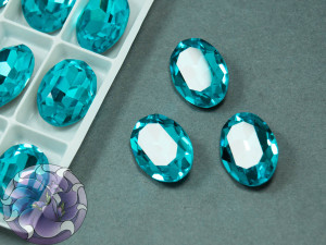 Кристал К9 Овал 14х10мм Колір Aquamarine