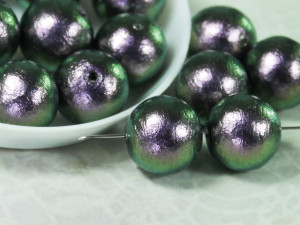 Хлопковий жемчуг Cotton Pearls 12mm Green Black Japan2