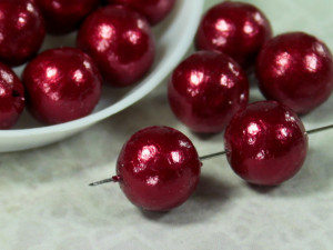 Хлопковий жемчуг Cotton Pearls 10mm Red Japan