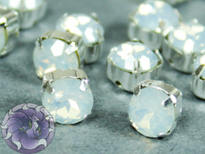 Шатон 6мм колір OPAL White Оправа срібло