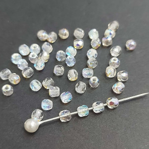 Fire polished 3 мм Crystal AB