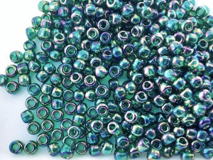 Бісер 5г TOHO Round 11/0 Transparent-Rainbow Green Emerald TR-11-179